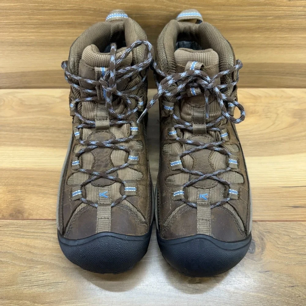 KEEN Targhee II Dry Mid Boots Womens 8 Brown Leather Waterproof Hiking Outdoor